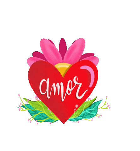 Corazon Flores Sticker