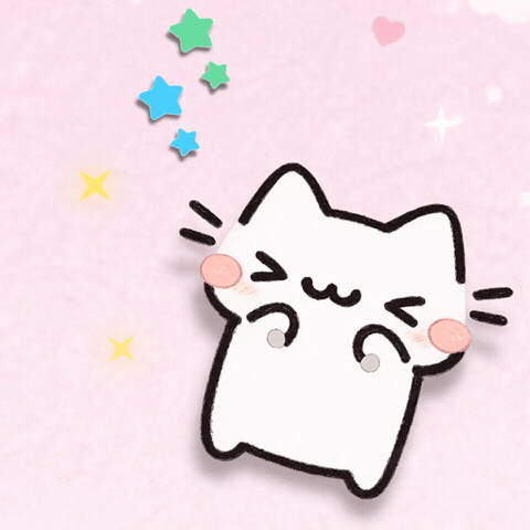 dreamy kitty - happy cat meow with sparkles