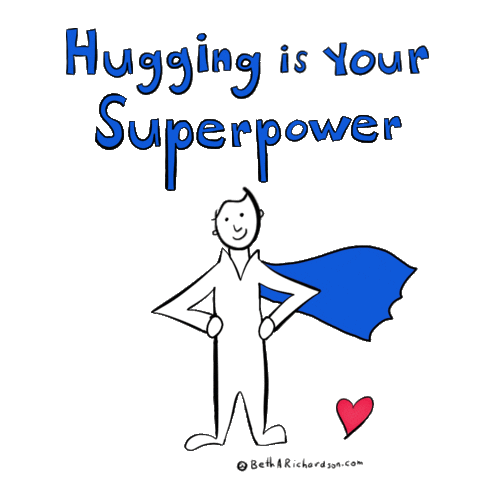 Super Man Hug Sticker