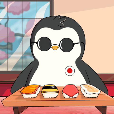 Japan Eat GIF by Pudgy Penguins