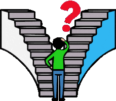 Confused Which Way Sticker