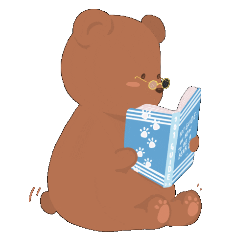 Bear Studying Sticker