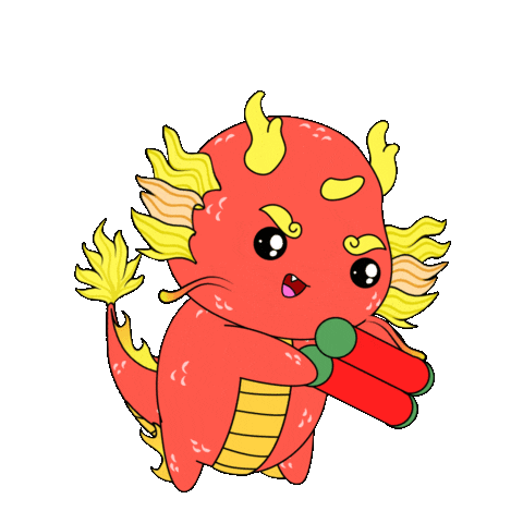 Happy New Year Dragon Sticker by Chubbiverse