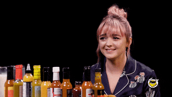 Sorry Maisie Williams GIF by First We Feast: Hot Ones