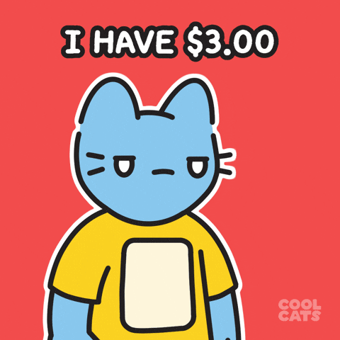 Cant Afford No Money GIF by Cool Cats